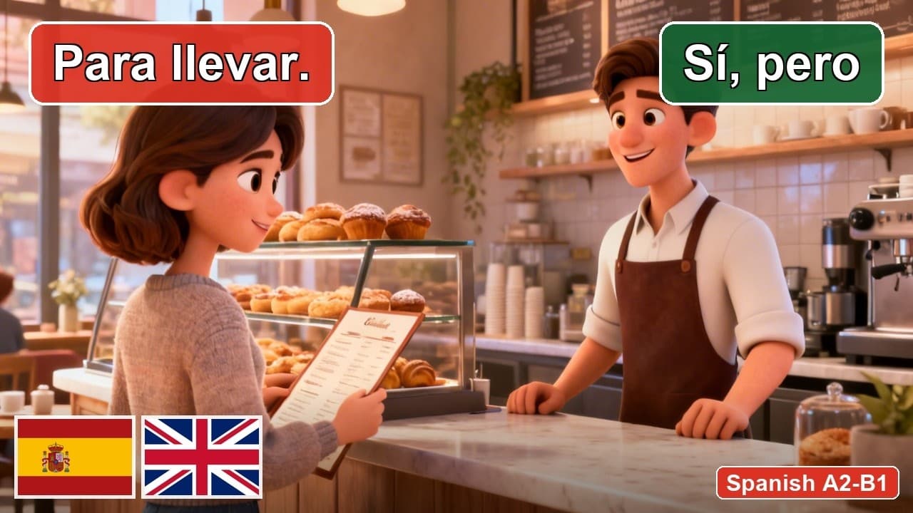 Spanish Café Conversations for Beginners 🇪🇸 | Order Food, Ask About Gluten-Free, Menu & More