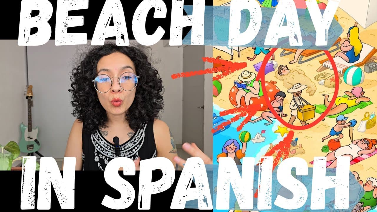 🇲🇽 Spanish at the Beach 🌊 | Actions & Vocabulary Listening Practice