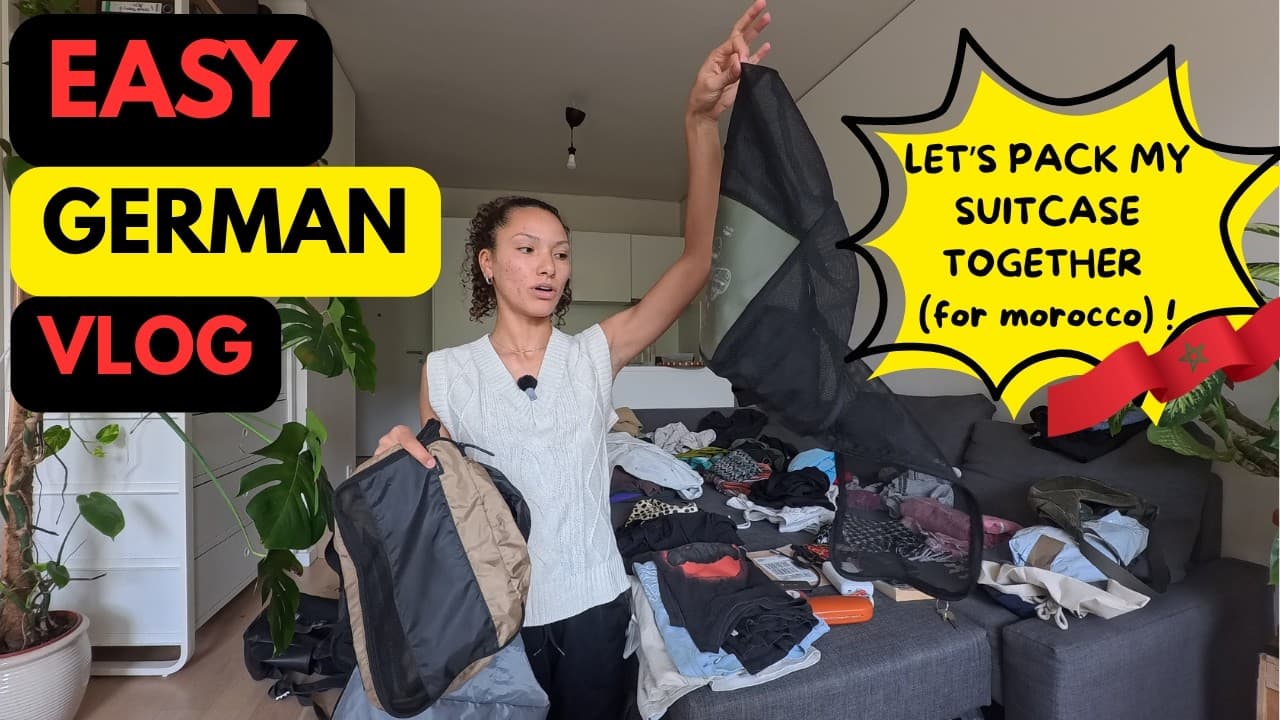 Learn German through Vlogs 🇩🇪 | Packing My Suitcase (Slow German Vlog)