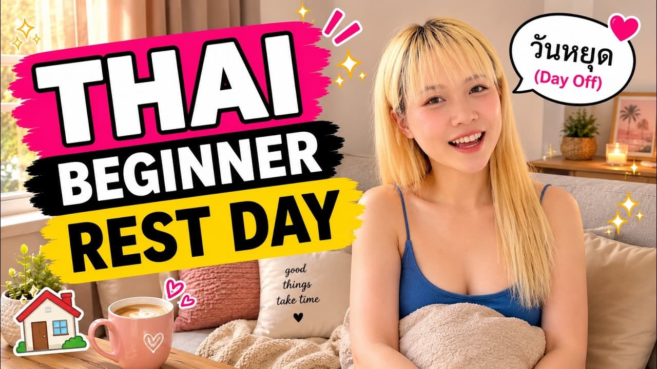 Thai Comprehensible Input - Rest Day at Home  (Beginner)