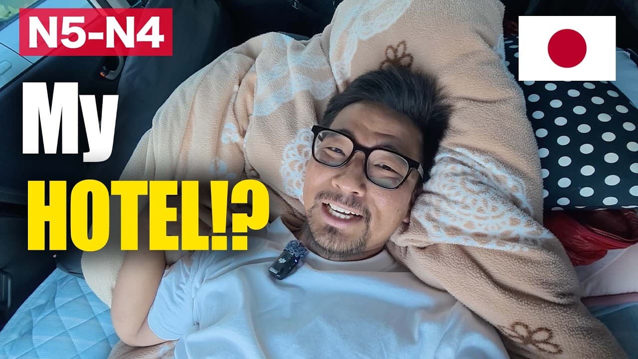 I Slept in My Tiny Car in Japan | Easy Japanese Listening Practice (N5–N4)