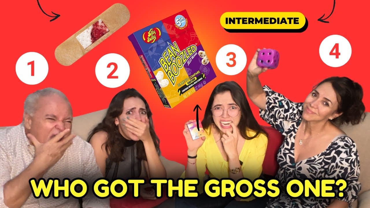 LEARN SPANISH with My Family: The BeanBoozled Challenge! (Intermediate – Comprehensible Input)