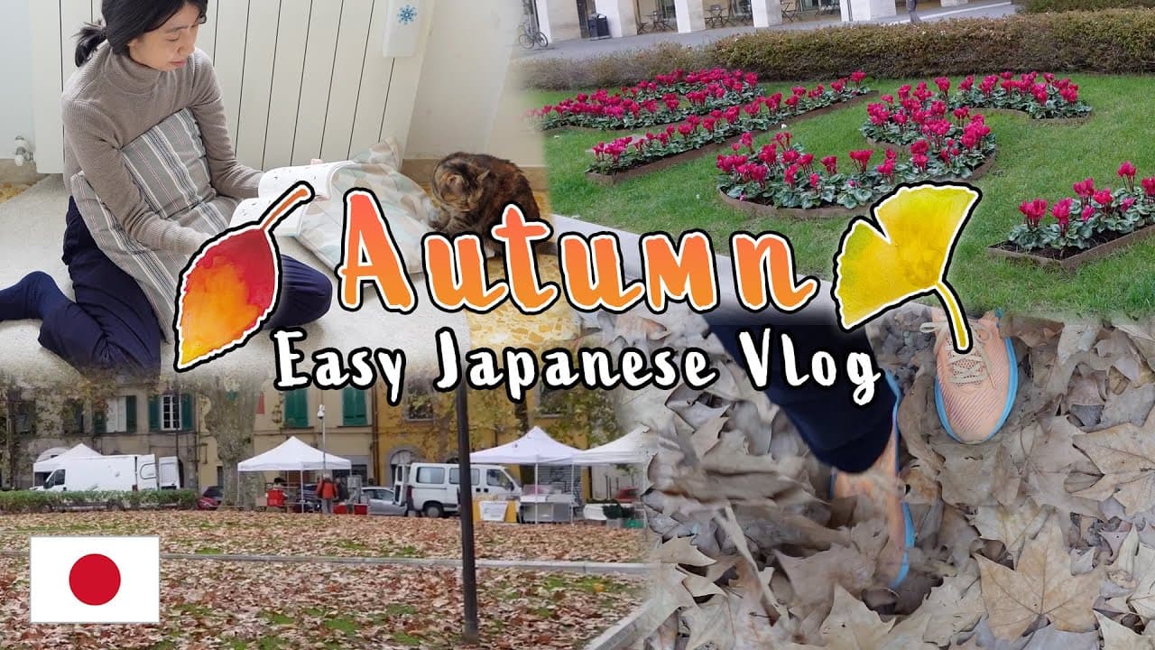 Easy Japanese Vlog🍂 Autumn Carpet✨ Beginner Japanese Comprehensible Input