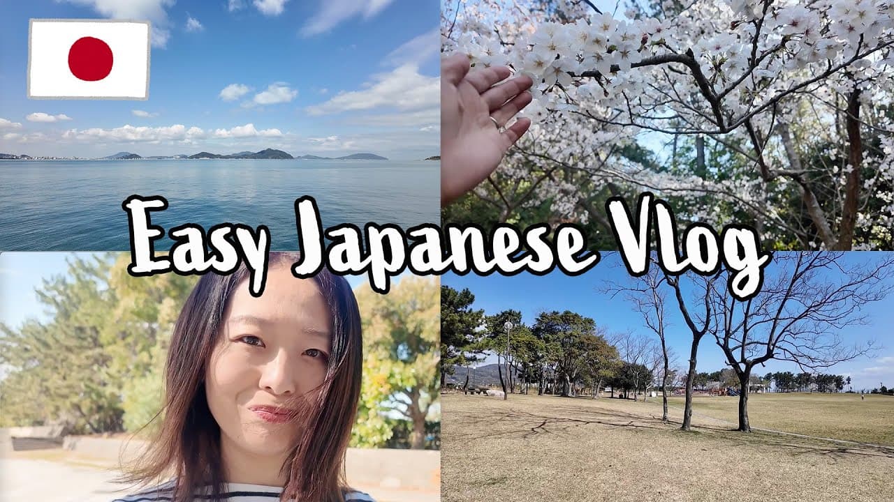 🇯🇵Easy Japanese Vlog - Let's walk in the park! Comprehensible Input for Complete Beginner