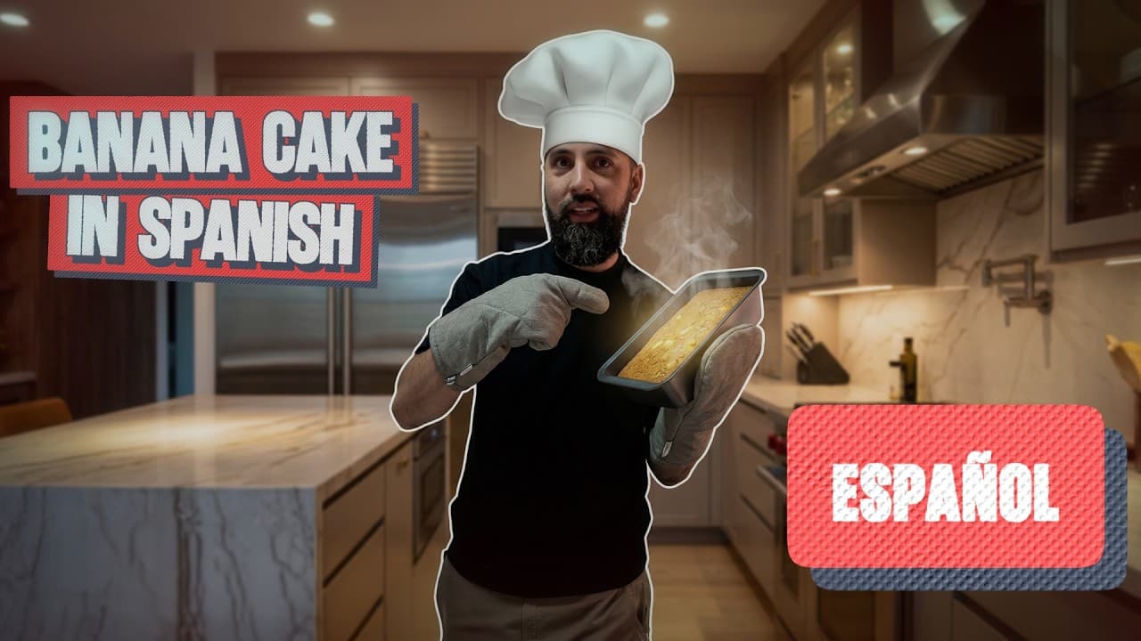 Learn Spanish Baking a Banana Cake  Real Life Comprehensible Input 🍌