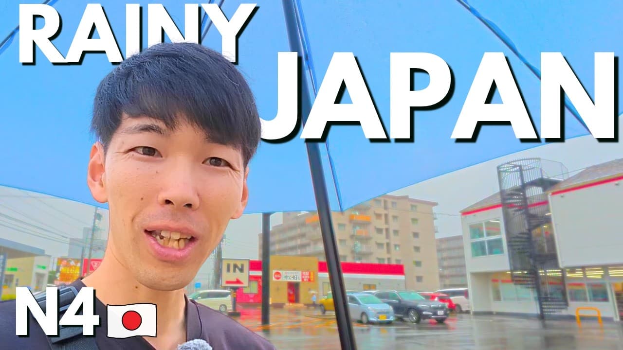 A rainy day walk in Japan 🇯🇵 | Easy Japanese listening | N4