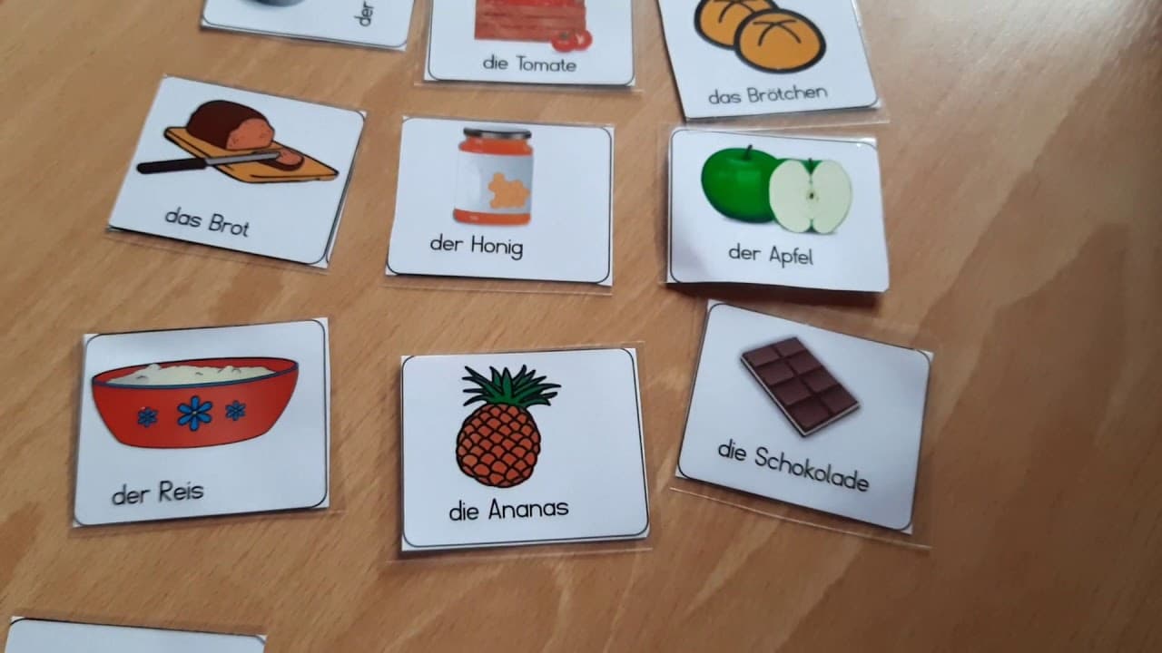 Learn Food vocabs with my kids - German comprehensible input