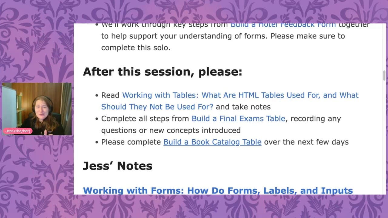 HTML - Forms and Tables Part 1