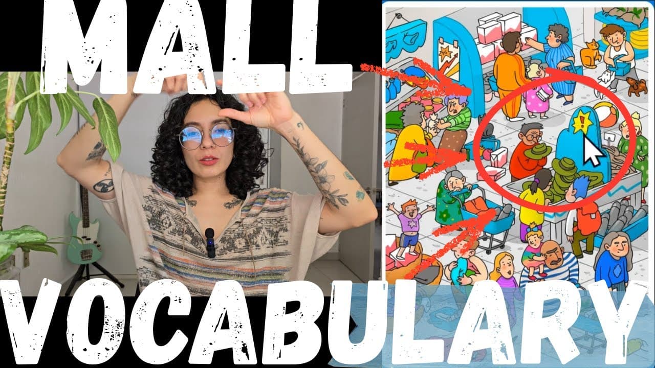 🇲🇽 Describe This Mall / Supermarket Scene in Spanish | Shopping Vocabulary & Actions
