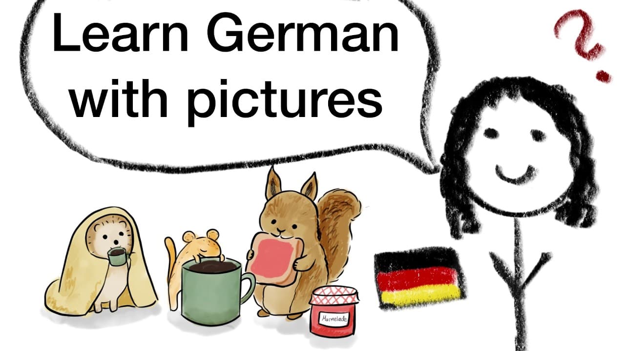 Easy German listening for complete beginners (learn with pictures)