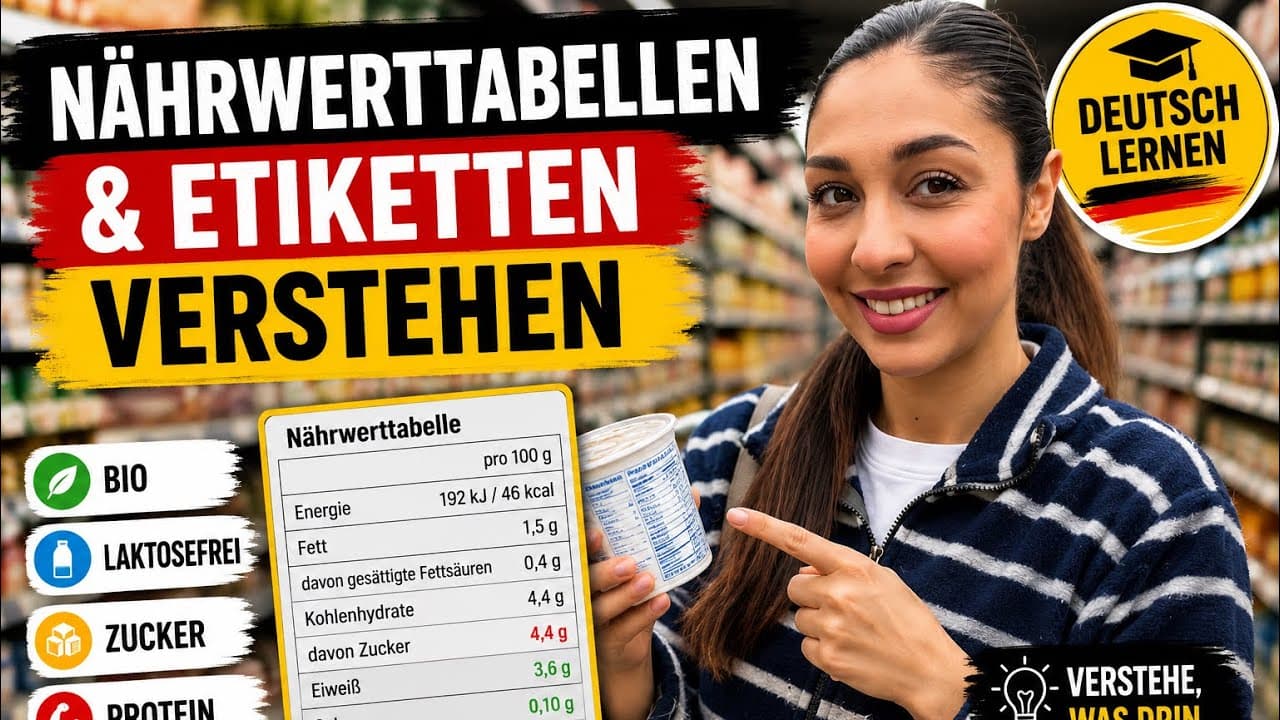 Nährwerttabellen & Etiketten verstehen | Deutsch im Supermarkt 🛒 🍎 🥚 🇩🇪  #deutschlernen #deutsch 