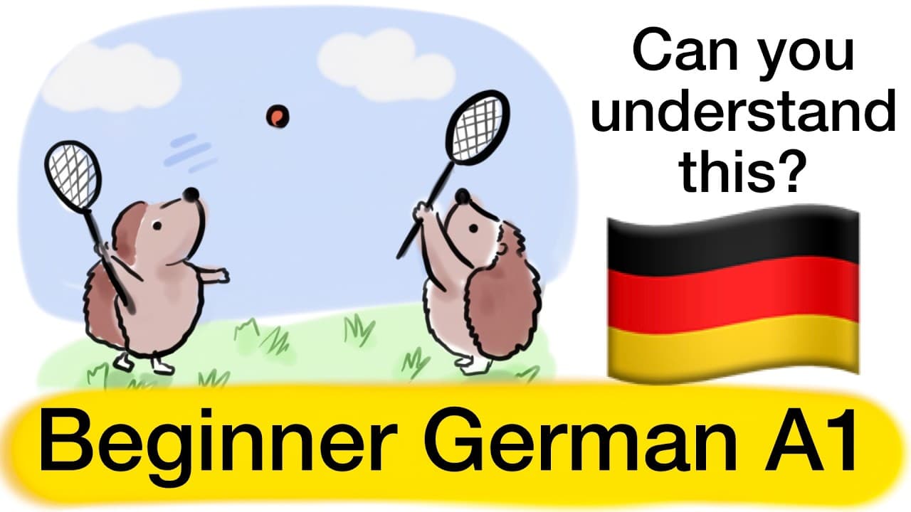 Comprehensible Input German (the hedgehogs are playing tennis)