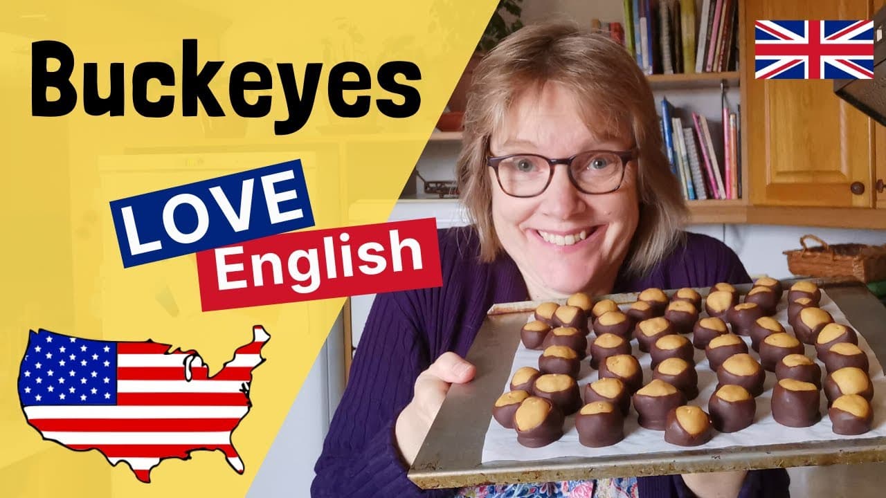 🎄 "Buckeyes" : American Christmas Candy // Cooking in English // English for Beginners