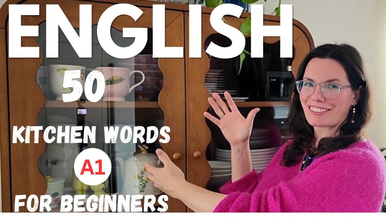 Slow English Vlog, Learn Kitchen Dishes & Utensils in English, A1 Beginner Level, 50 Kitchen Words