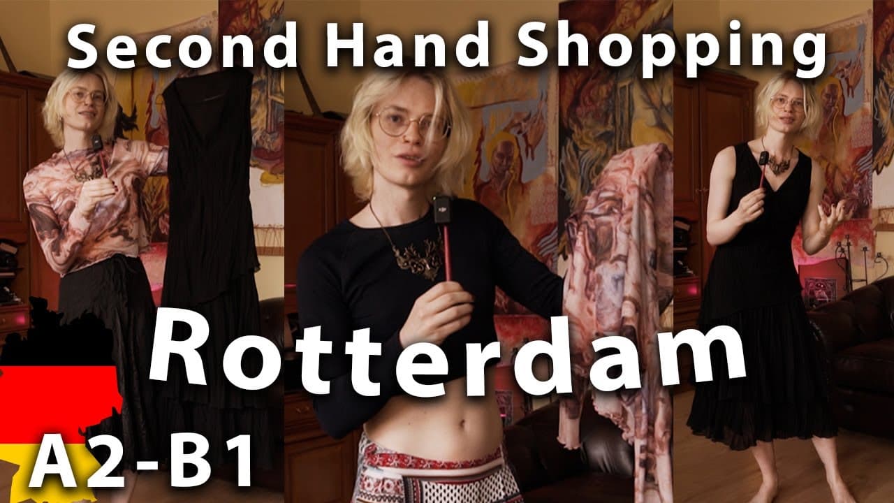 SECOND HAND HAUL / Real-life Vlog in German (subtitles) / Intermediate German Comprehensible Input