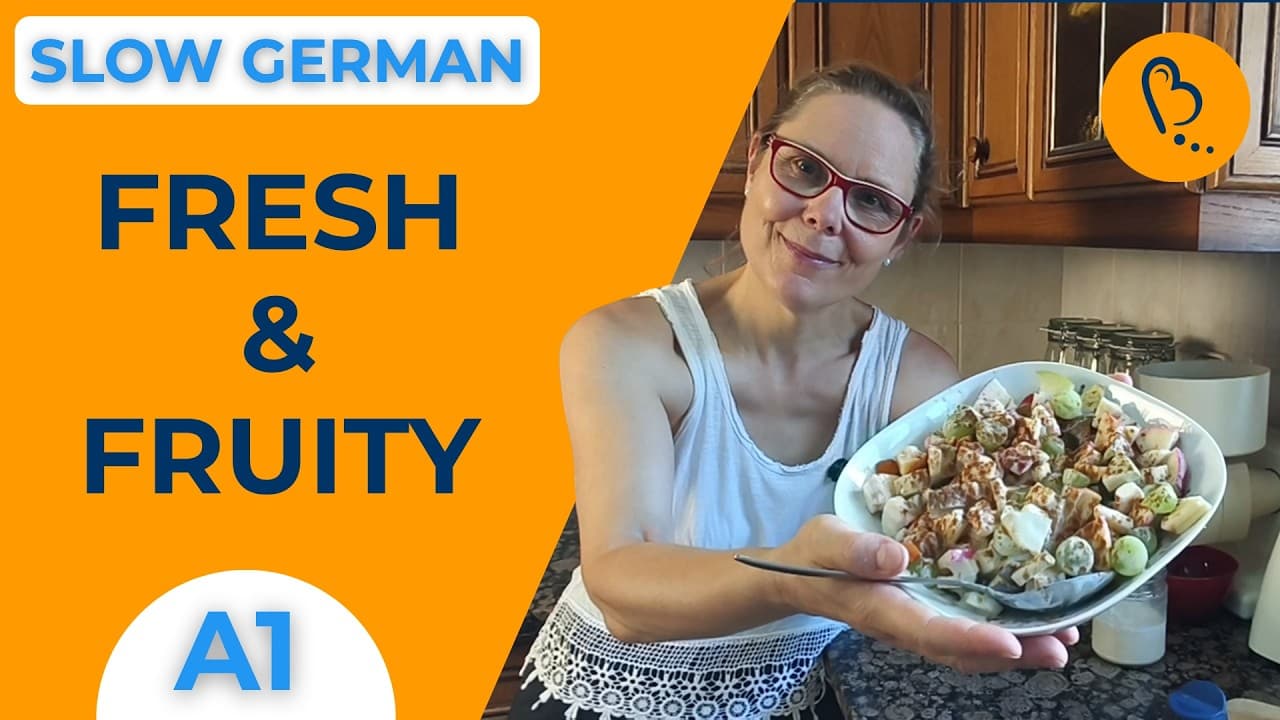 What’s in My Fruit Salad? 🍌🍎🍐 | Daily Life #6 | German Comprehensible Input [A1] - Beginner