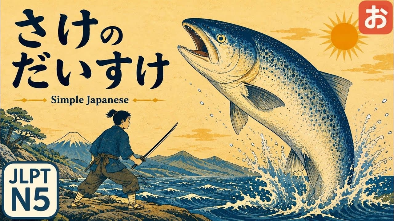 Learn Japanese Naturally | The Great Salmon | JLPT N5